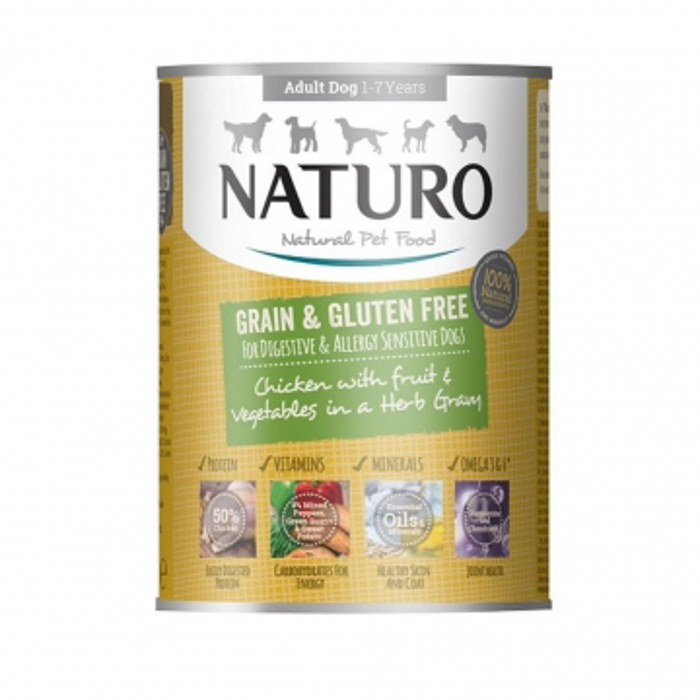 Naturo uGI TROFI SKuLOu Grain Free me Kotopoulo, Laxanika kai Frouta 390gr